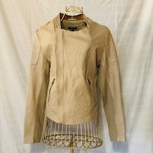 NWT - LAmade Beige Moto Leather Jacket sz L